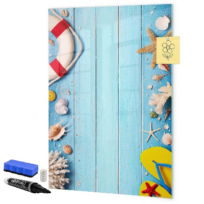 Pizarra magnética de pared con rotulador Recuerdos de verano en un entorno costero