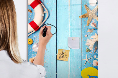 Pizarra magnética de pared con rotulador Recuerdos de verano en un entorno costero