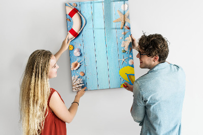 Pizarra magnética de pared con rotulador Recuerdos de verano en un entorno costero