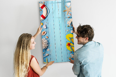Pizarra magnética de pared con rotulador Recuerdos de verano en un entorno costero