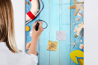 Pizarra magnética de pared con rotulador Recuerdos de verano en un entorno costero