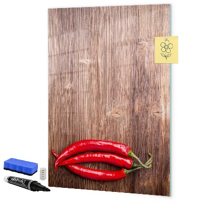 Pizarra magnética de pared con rotulador Recuerdos de papel y pimientos picantes