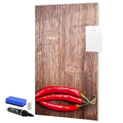 Pizarra magnética de pared con rotulador Recuerdos de papel y pimientos picantes