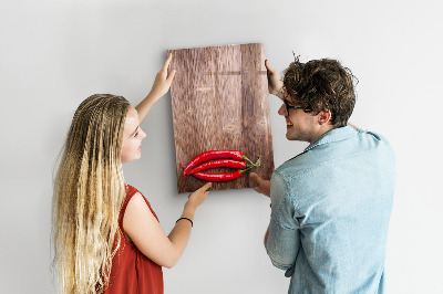 Pizarra magnética de pared con rotulador Recuerdos de papel y pimientos picantes