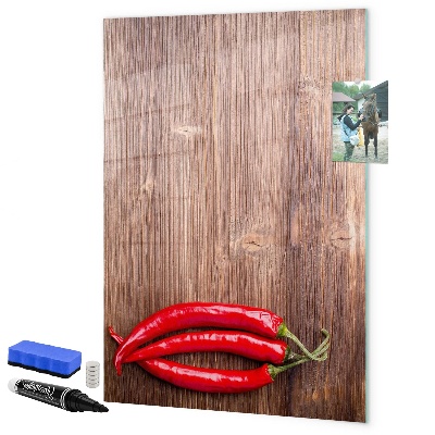 Pizarra magnética de pared con rotulador Recuerdos de papel y pimientos picantes