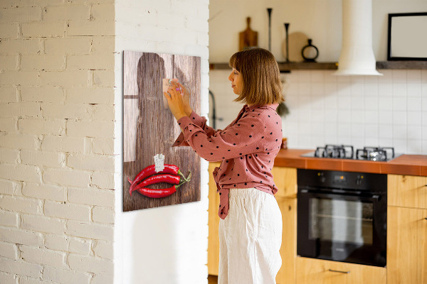 Pizarra magnética de pared con rotulador Recuerdos de papel y pimientos picantes
