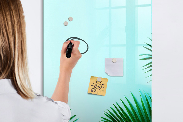 Pizarra borrable de cristal con imanes Tablero creativo para fotos y notas