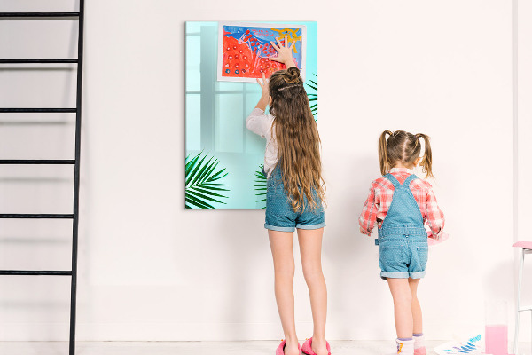 Pizarra borrable de cristal con imanes Tablero creativo para fotos y notas