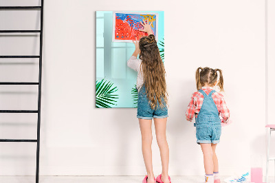Pizarra borrable de cristal con imanes Tablero creativo para fotos y notas