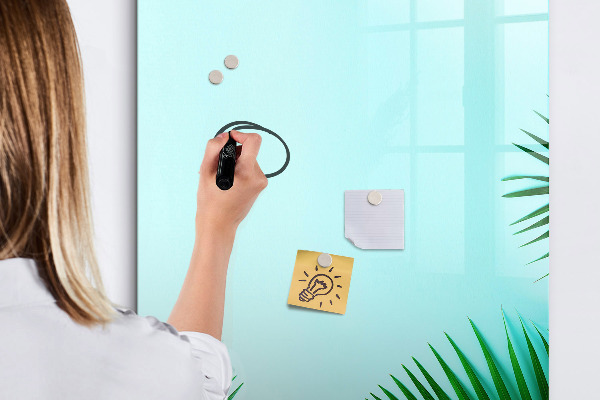 Pizarra borrable de cristal con imanes Tablero creativo para fotos y notas