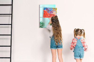 Pizarra borrable de cristal con imanes Tablero creativo para fotos y notas