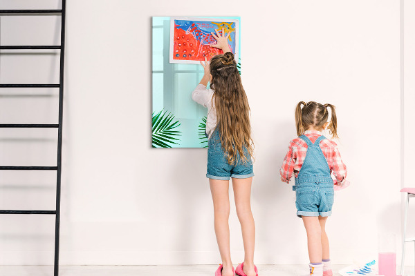Pizarra borrable de cristal con imanes Tablero creativo para fotos y notas