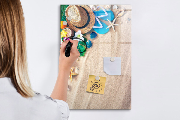 Pizarra magnética de pared con rotulador Un tablero creativo para los recuerdos de vacaciones