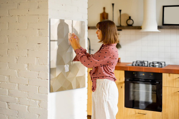 Pizarra magnética de pared con rotulador Tablero moderno para notas y fotos