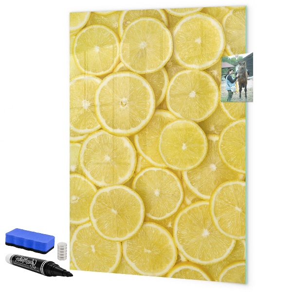 Pizarra magnética de pared con rotulador Tablero de notas de limones coloridos