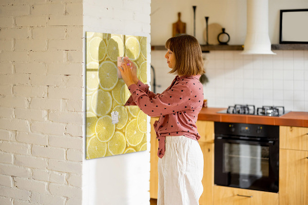 Pizarra magnética de pared con rotulador Tablero de notas de limones coloridos