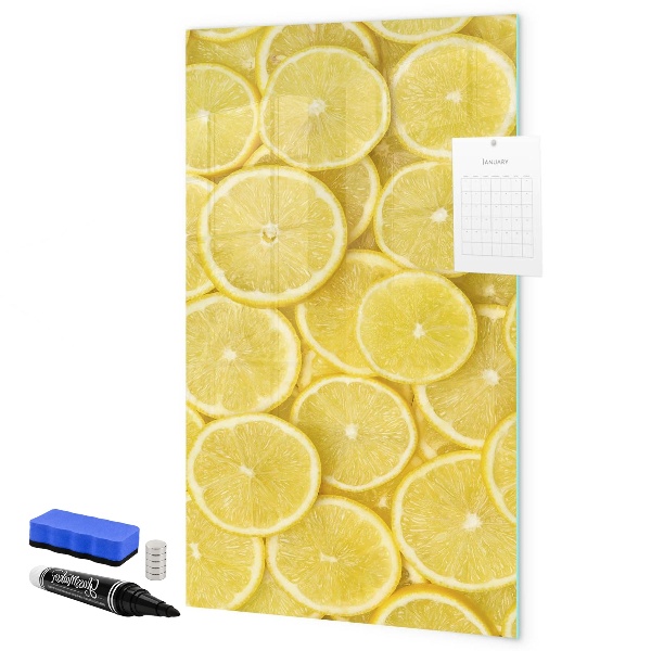 Pizarra magnética de pared con rotulador Tablero de notas de limones coloridos