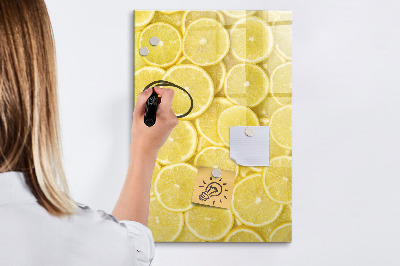 Pizarra magnética de pared con rotulador Tablero de notas de limones coloridos