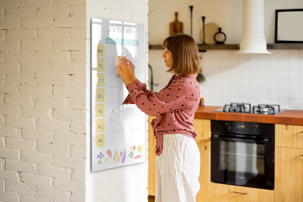 Pizarra magnética de pared con rotulador Planificador de comidas para toda la semana