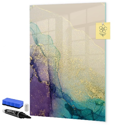 Pizarra magnética de pared con rotulador Recuerdos coloridos en un tablero de corcho