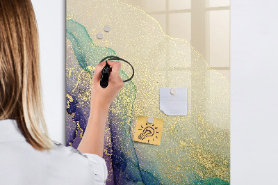 Pizarra magnética de pared con rotulador Recuerdos coloridos en un tablero de corcho