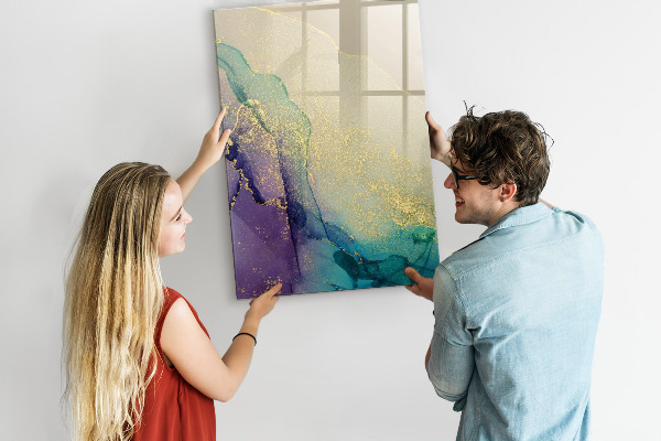 Pizarra magnética de pared con rotulador Recuerdos coloridos en un tablero de corcho