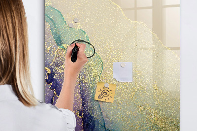 Pizarra magnética de pared con rotulador Recuerdos coloridos en un tablero de corcho