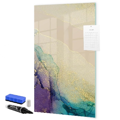 Pizarra magnética de pared con rotulador Recuerdos coloridos en un tablero de corcho