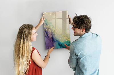 Pizarra magnética de pared con rotulador Recuerdos coloridos en un tablero de corcho