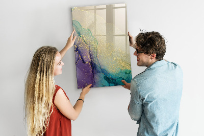 Pizarra magnética de pared con rotulador Recuerdos coloridos en un tablero de corcho