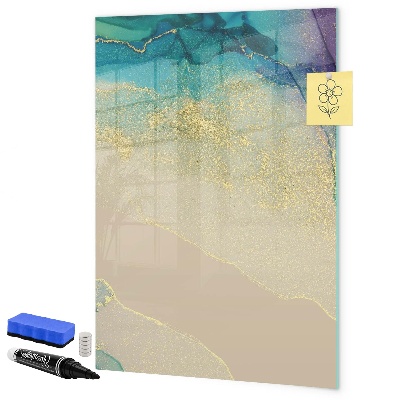 Pizarra borrable de cristal con imanes Un elegante tablero para notas y fotos.