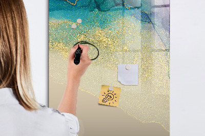Pizarra borrable de cristal con imanes Un elegante tablero para notas y fotos.