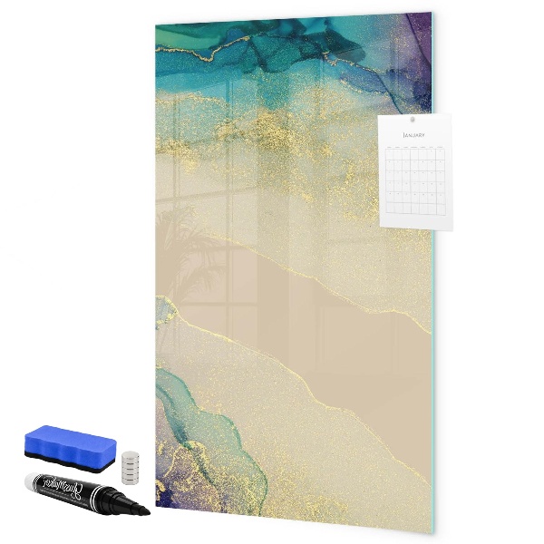 Pizarra borrable de cristal con imanes Un elegante tablero para notas y fotos.