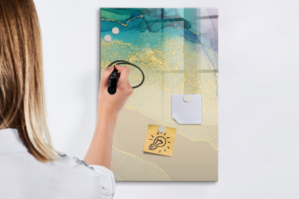 Pizarra borrable de cristal con imanes Un elegante tablero para notas y fotos.