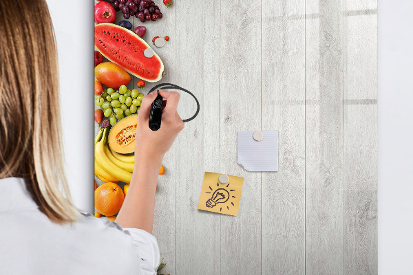 Pizarra borrable de cristal con imanes Tablero de frutas creativo con fotos