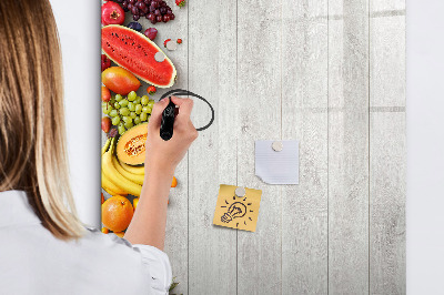 Pizarra borrable de cristal con imanes Tablero de frutas creativo con fotos