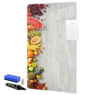 Pizarra borrable de cristal con imanes Tablero de frutas creativo con fotos