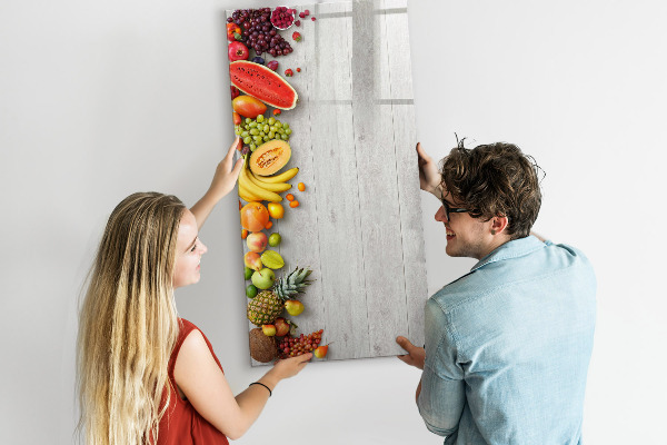 Pizarra borrable de cristal con imanes Tablero de frutas creativo con fotos