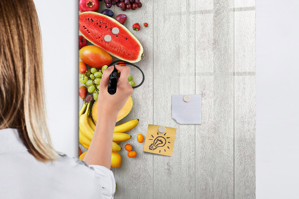 Pizarra borrable de cristal con imanes Tablero de frutas creativo con fotos