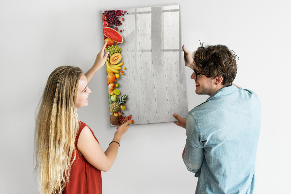 Pizarra borrable de cristal con imanes Tablero de frutas creativo con fotos