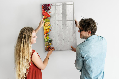 Pizarra borrable de cristal con imanes Tablero de frutas creativo con fotos