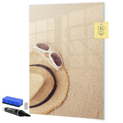 Pizarra magnética de pared con rotulador Recuerdos de verano en la playa