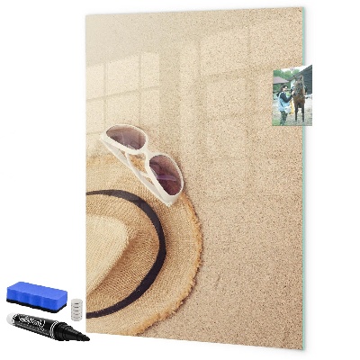 Pizarra magnética de pared con rotulador Recuerdos de verano en la playa