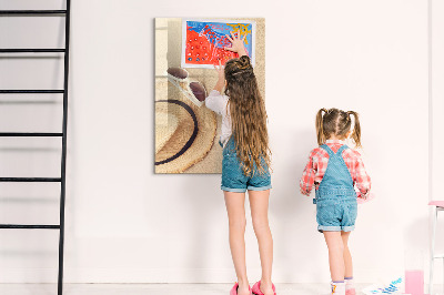 Pizarra magnética de pared con rotulador Recuerdos de verano en la playa