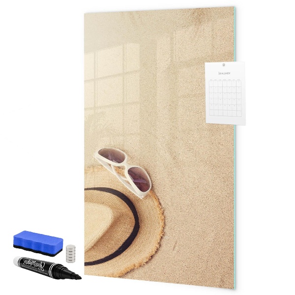 Pizarra magnética de pared con rotulador Recuerdos de verano en la playa