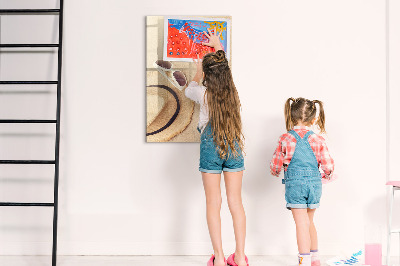Pizarra magnética de pared con rotulador Recuerdos de verano en la playa