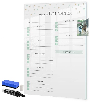 Pizarra magnética de pared con rotulador Planificador de comidas para toda la semana