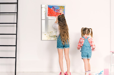 Pizarra magnética de pared con rotulador Tablero creativo para fotos y notas