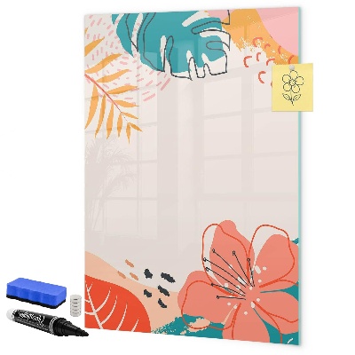 Pizarra magnética de pared con rotulador Un tablero colorido para notas y fotos.