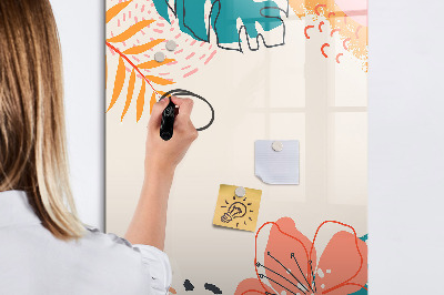 Pizarra magnética de pared con rotulador Un tablero colorido para notas y fotos.